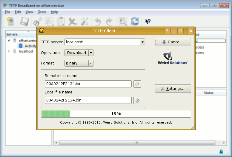 TFTP client included